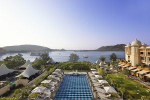 The Leela Palace Udaipur Pool © Preferred Hotels & Resorts.